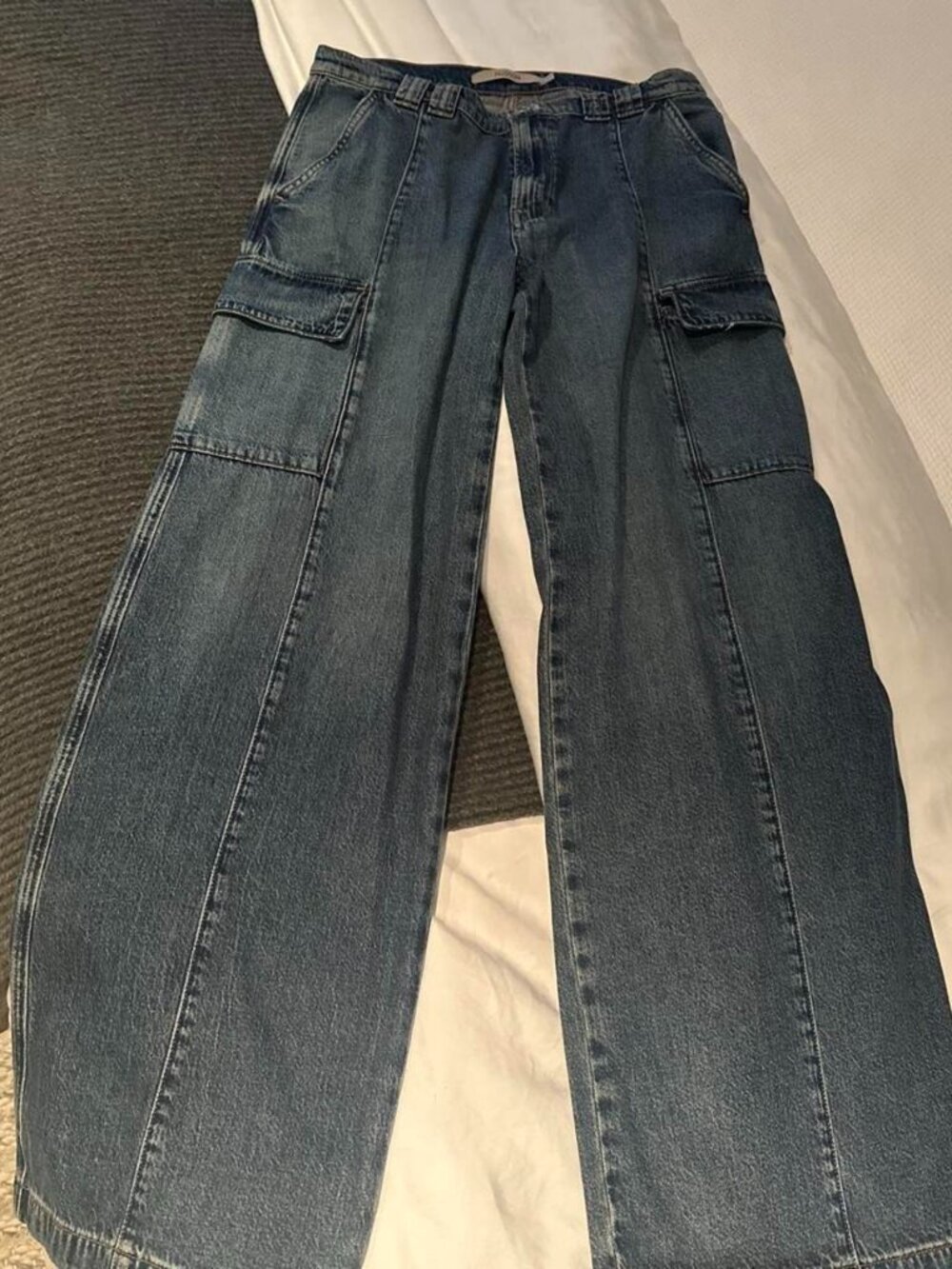 Hudson Baggy Blue Cargo Pocket Jeans Size 27